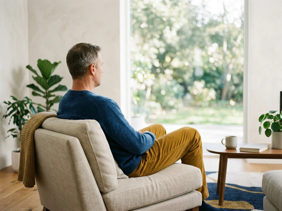 Mature man seated at a bright window - Stonebridge Health Journal editorial
